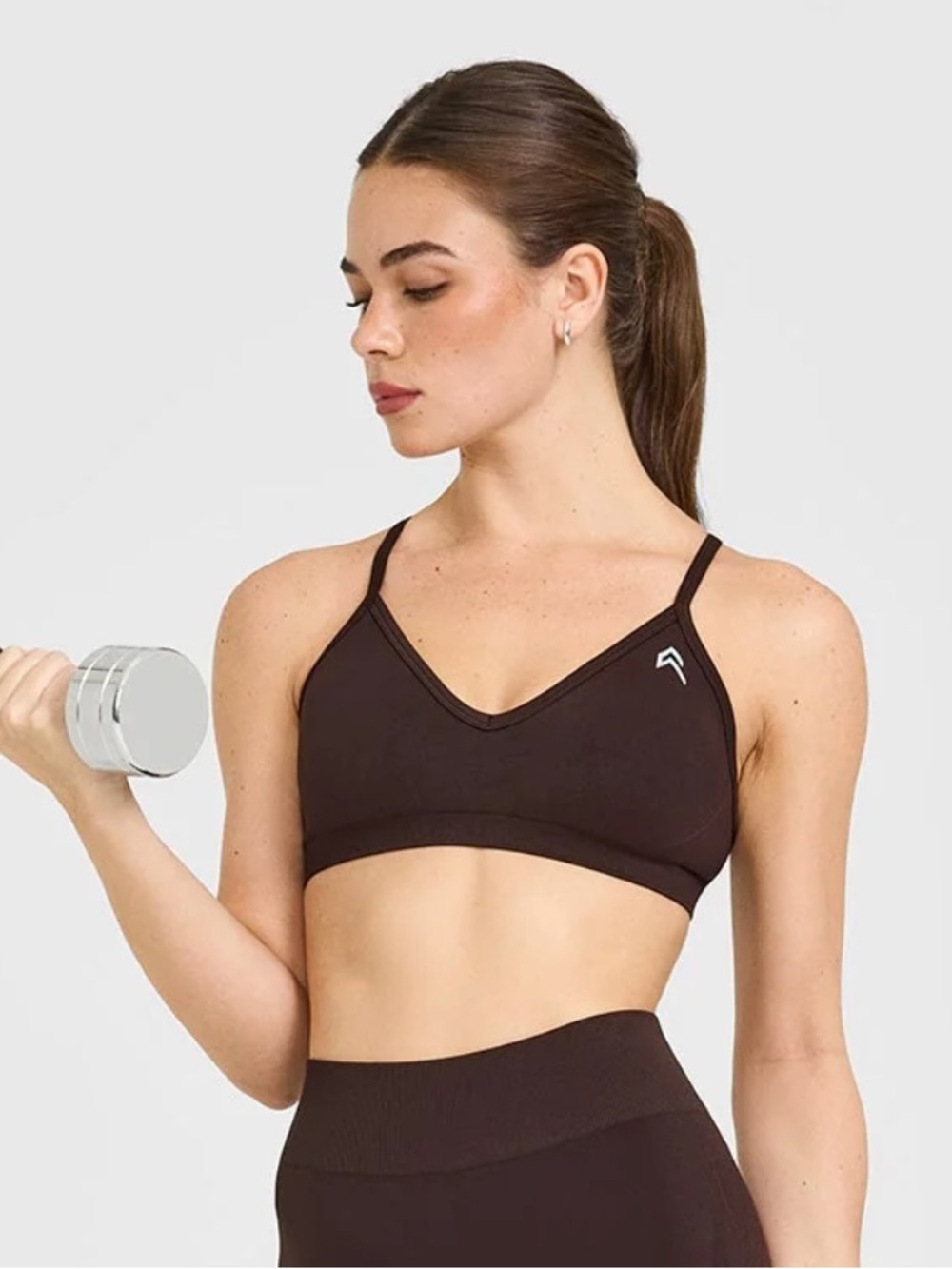 Oner Active Enhancelift Seamless Strappy Sports Bra with White Logo